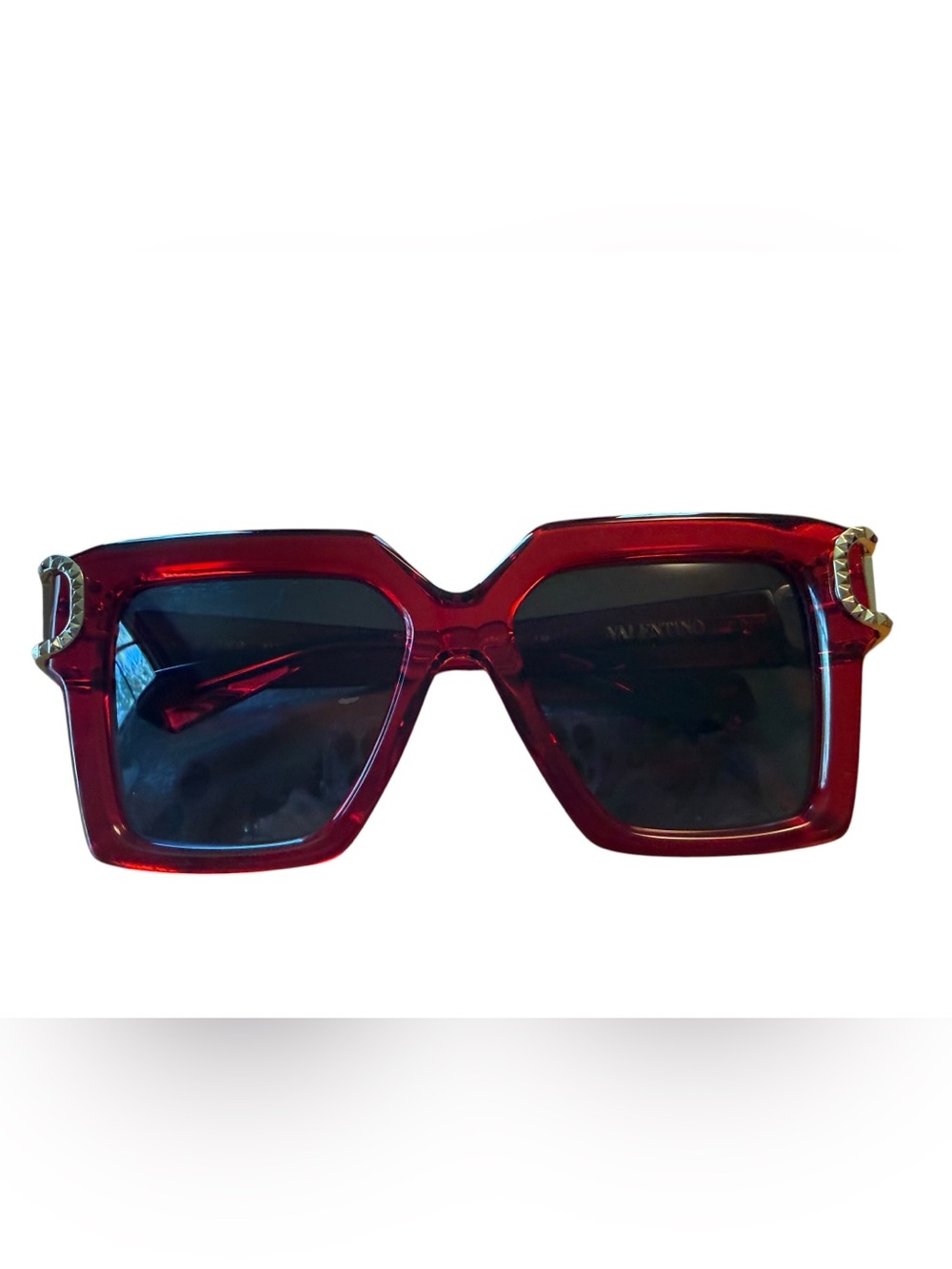 Valentino Garavani V—Uno Sunglasses with Gold Accents NWT